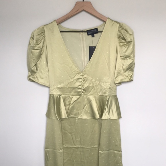 Danielle Bernstein Puff Sleeve Dot Vintage Dress - Picture 4 of 7